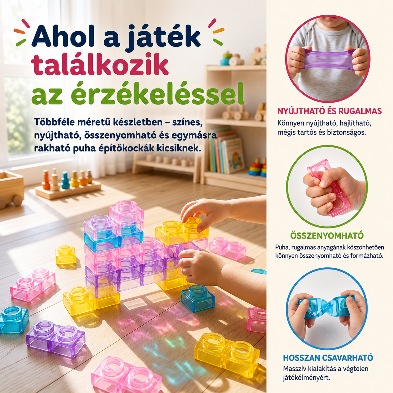 AquaBrick™ puha és rugalmas építőkockák